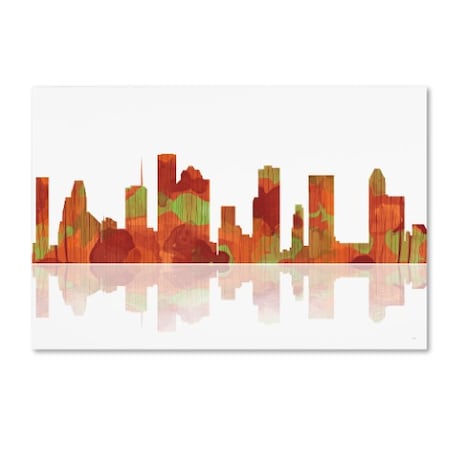 Marlene Watson 'Houston Texas Skyline II' Canvas Art,22x32